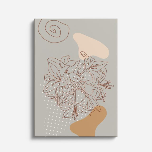 cuadro canvas floral y botanico bouquet desierto estilo contemporaneo