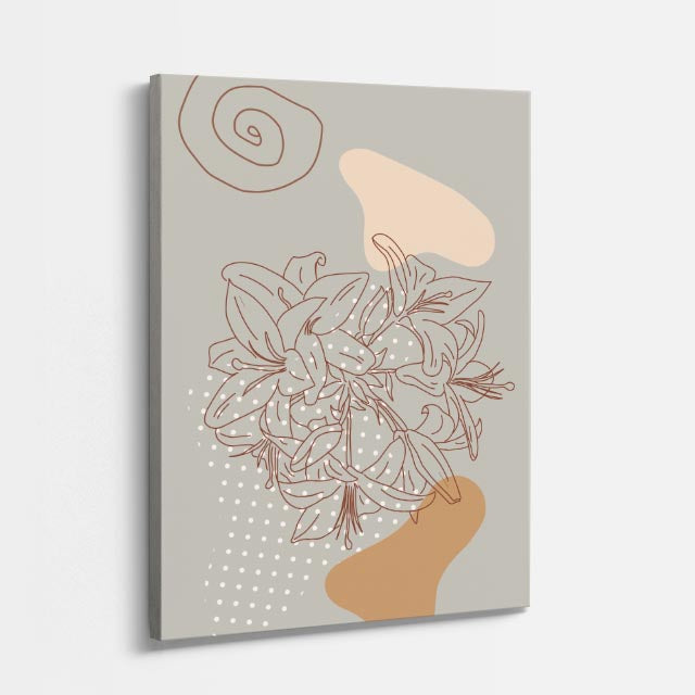 cuadro canvas floral y botanico bouquet desierto estilo contemporaneo