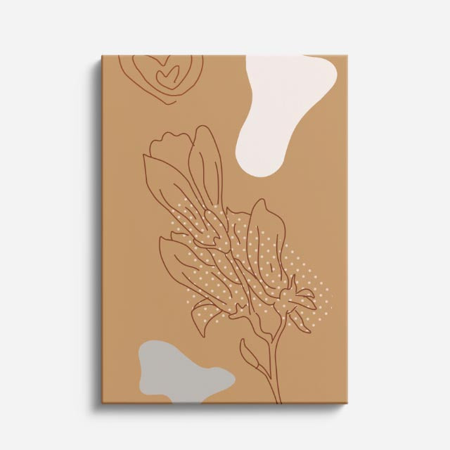 cuadro canvas floral y botanico botanica ocre estilo contemporaneo