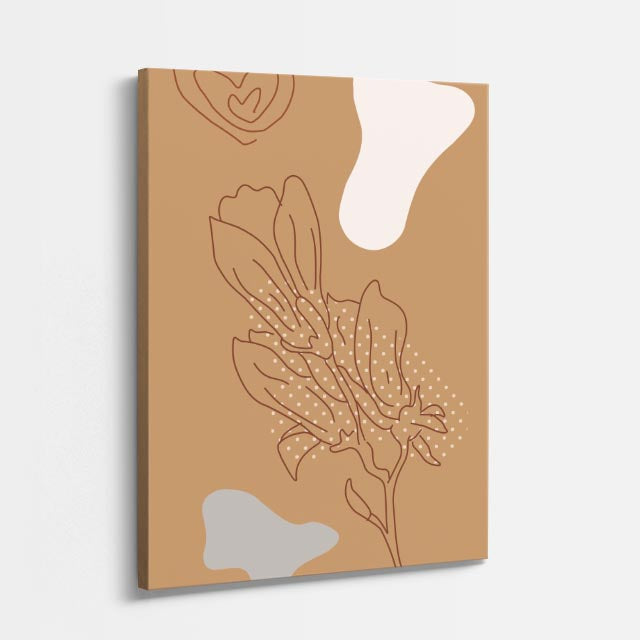 cuadro canvas floral y botanico botanica ocre estilo contemporaneo