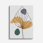 cuadro canvas floral y botanico hoja mostaza estilo contemporaneo
