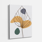cuadro canvas floral y botanico hoja mostaza estilo contemporaneo
