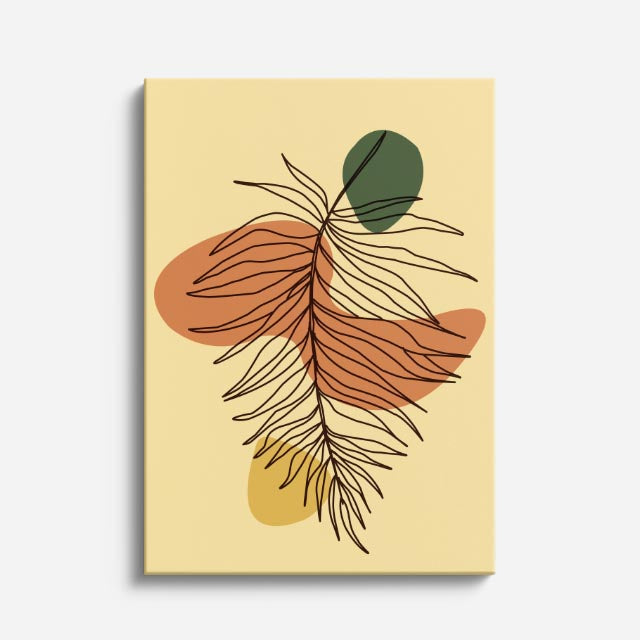 cuadro canvas floral y botanico palmas terracota estilo contemporaneo