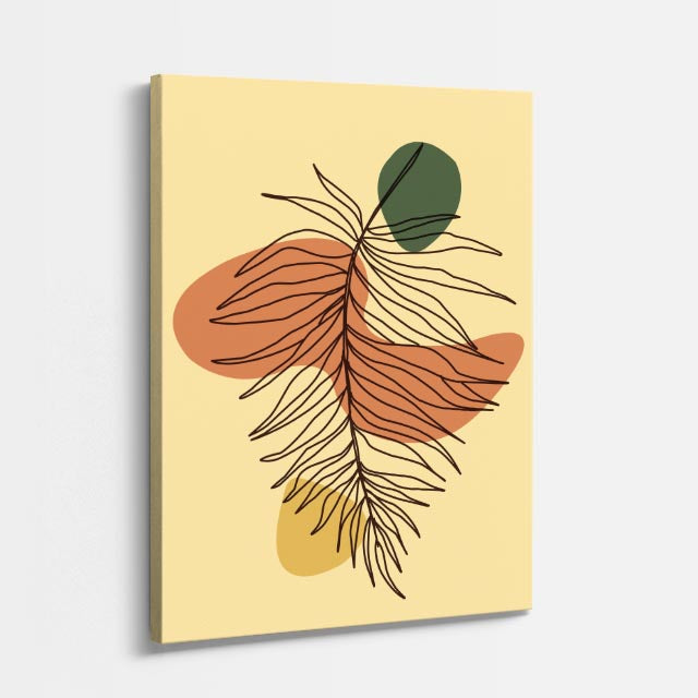 cuadro canvas floral y botanico palmas terracota estilo contemporaneo