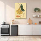 cuadro canvas floral y botanico hojas ocre estilo contemporaneo