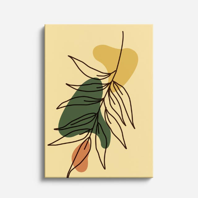 cuadro canvas floral y botanico rama tropical estilo contemporaneo