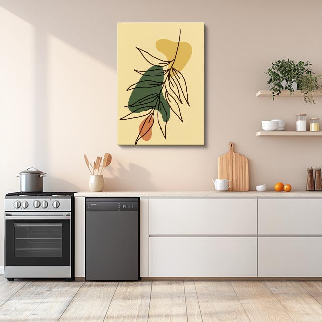 cuadro canvas floral y botanico rama tropical estilo contemporaneo