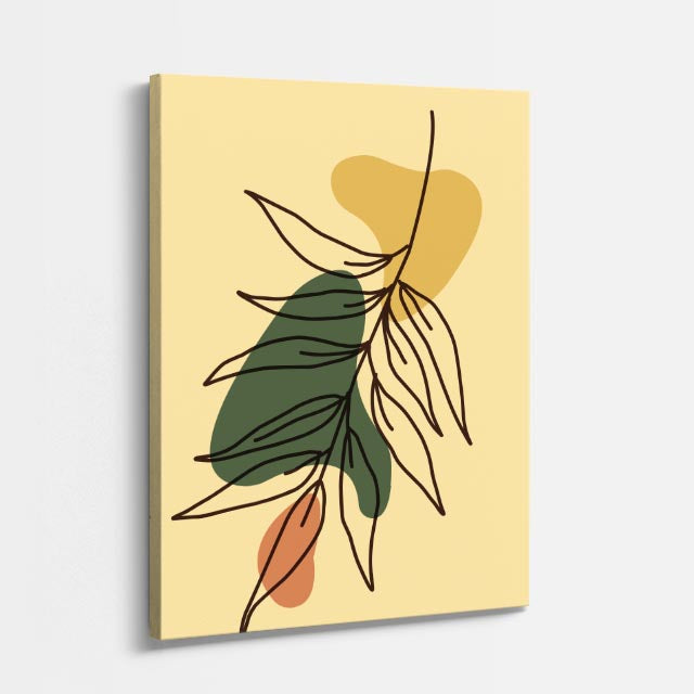 cuadro canvas floral y botanico rama tropical estilo contemporaneo