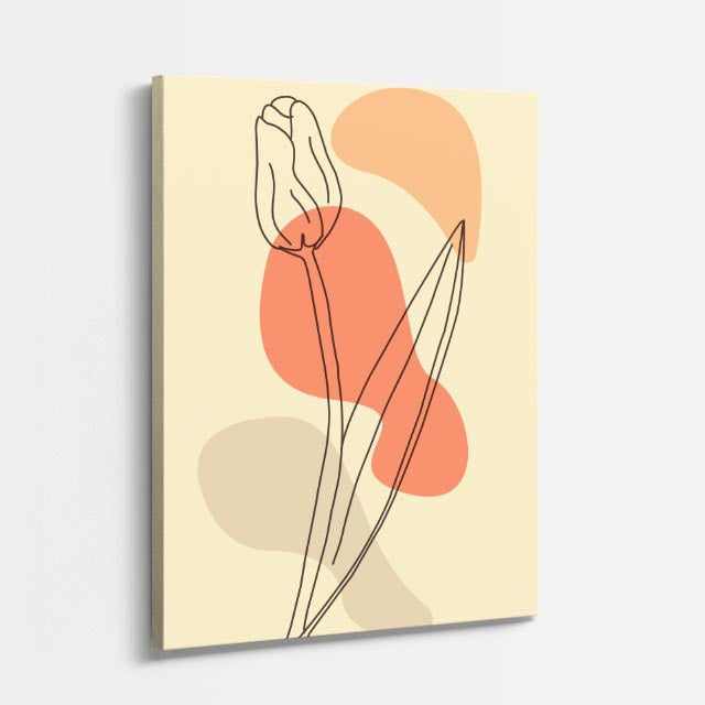 cuadro canvas floral y botanico tulipan coral estilo contemporaneo