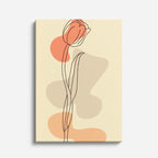 cuadro canvas floral y botanico tulipan durazno estilo contemporaneo