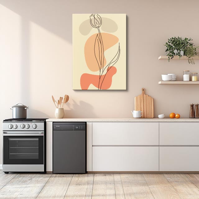 cuadro canvas floral y botanico tulipan arena estilo contemporaneo
