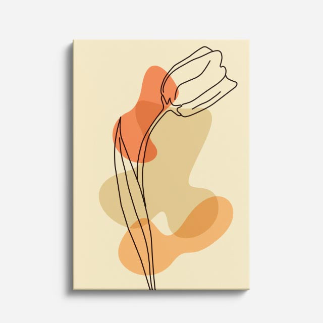 cuadro canvas floral y botanico tulipan ambar estilo contemporaneo