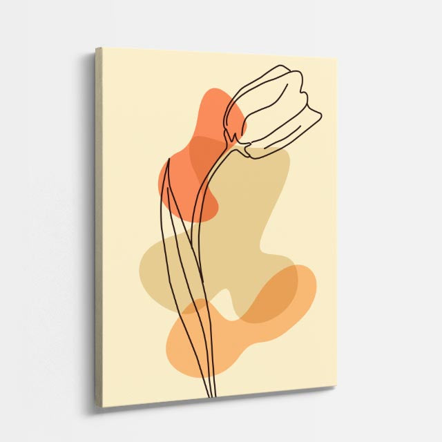 cuadro canvas floral y botanico tulipan ambar estilo contemporaneo