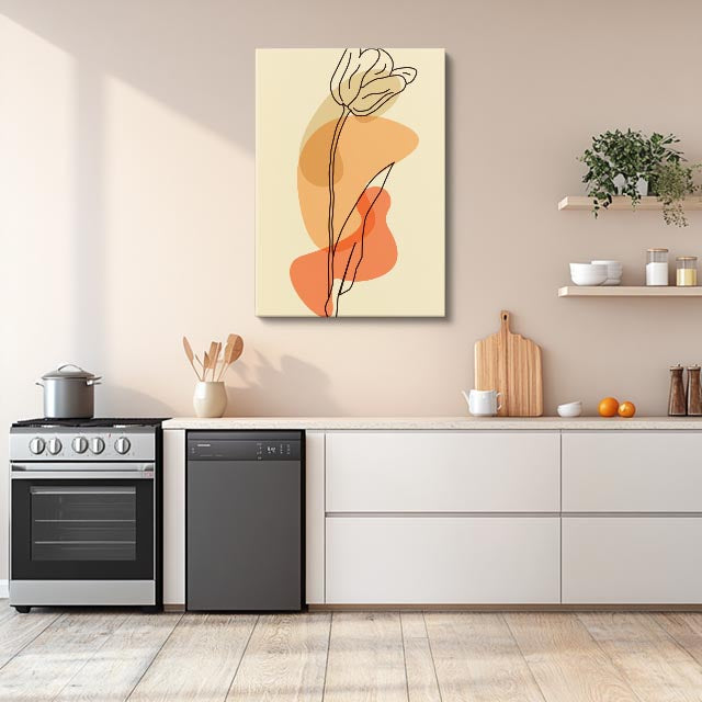 cuadro canvas floral y botanico tulipan solar estilo contemporaneo