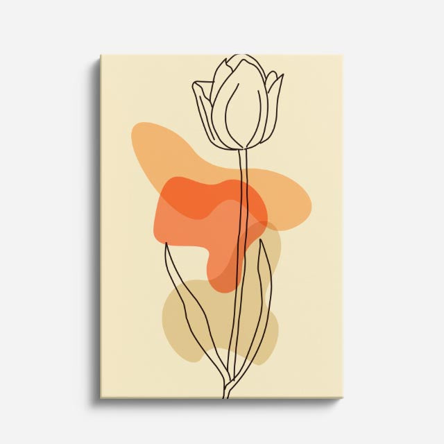 cuadro canvas floral y botanico tulipan ocre estilo contemporaneo