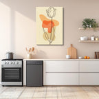 cuadro canvas floral y botanico tulipan ocre estilo contemporaneo