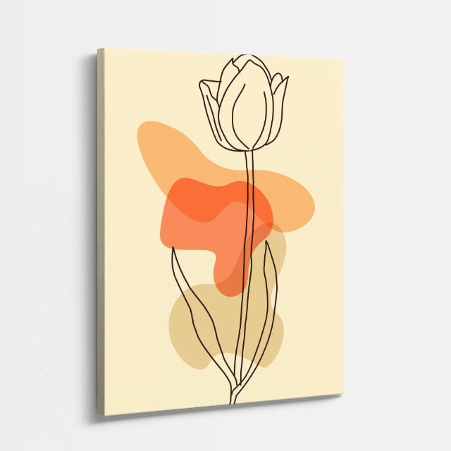 cuadro canvas floral y botanico tulipan ocre estilo contemporaneo