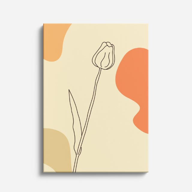cuadro canvas floral y botanico tulipan silente estilo contemporaneo