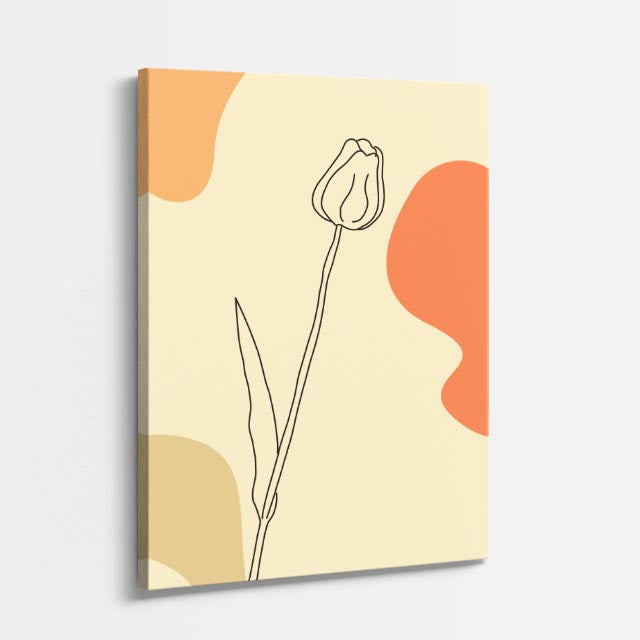 cuadro canvas floral y botanico tulipan silente estilo contemporaneo