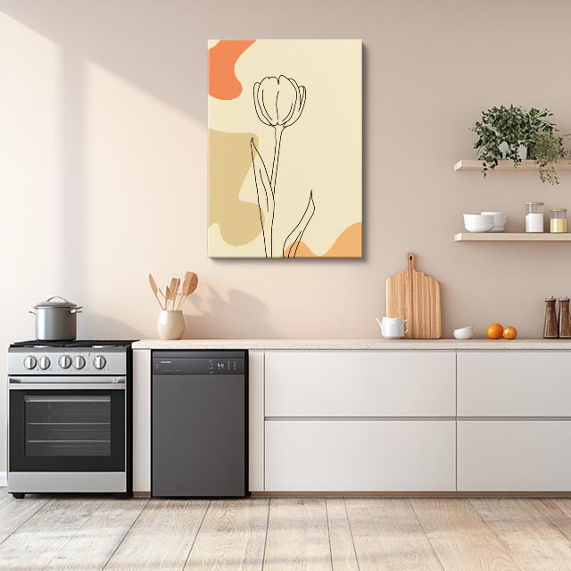 cuadro canvas floral y botanico tulipan calma estilo contemporaneo