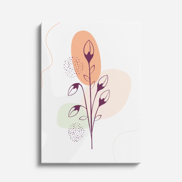 cuadro canvas floral y botanico tallo malva estilo contemporaneo