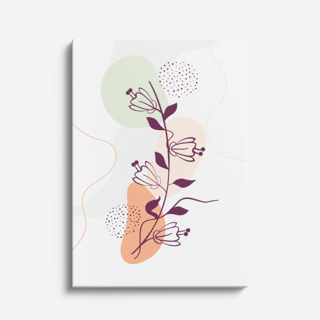 cuadro canvas floral y botanico brote lavanda estilo contemporaneo