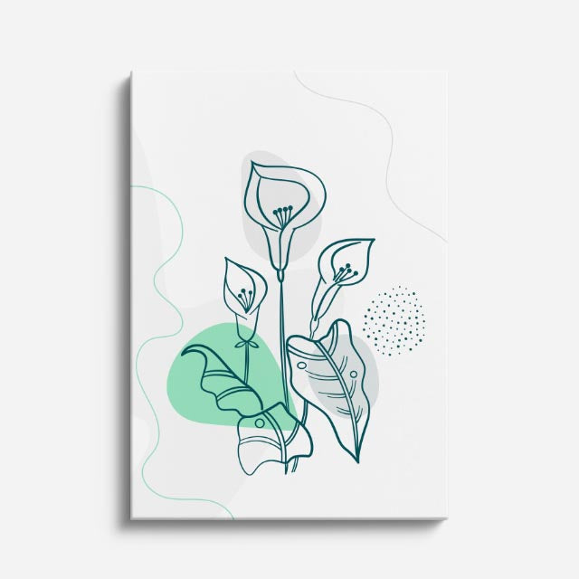cuadro canvas floral y botanico lirios jade estilo contemporaneo