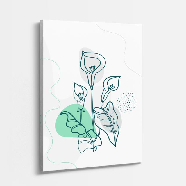 cuadro canvas floral y botanico lirios jade estilo contemporaneo