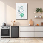 cuadro canvas floral y botanico tulipanes aqua estilo contemporaneo