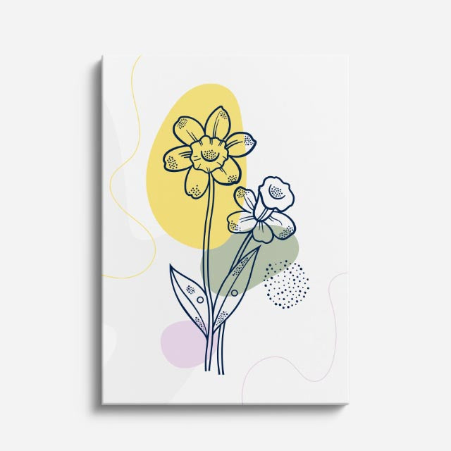cuadro canvas floral y botanico narciso solar estilo contemporaneo