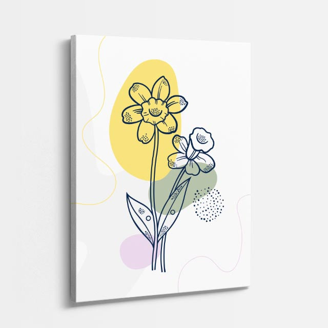 cuadro canvas floral y botanico narciso solar estilo contemporaneo