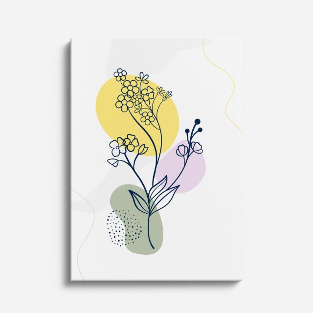 cuadro canvas floral y botanico mimosa pastel estilo contemporaneo