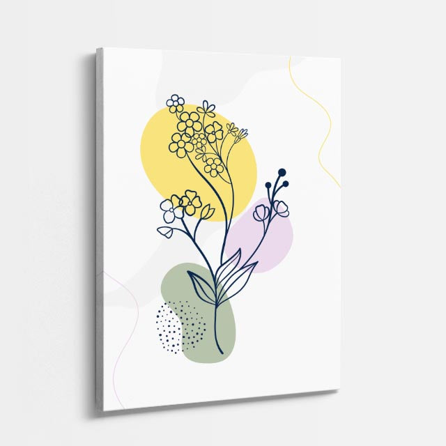 cuadro canvas floral y botanico mimosa pastel estilo contemporaneo