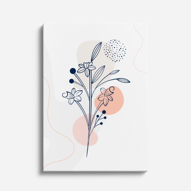 cuadro canvas floral y botanico rama serena estilo contemporaneo