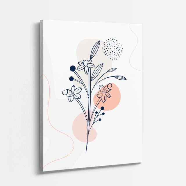 cuadro canvas floral y botanico rama serena estilo contemporaneo