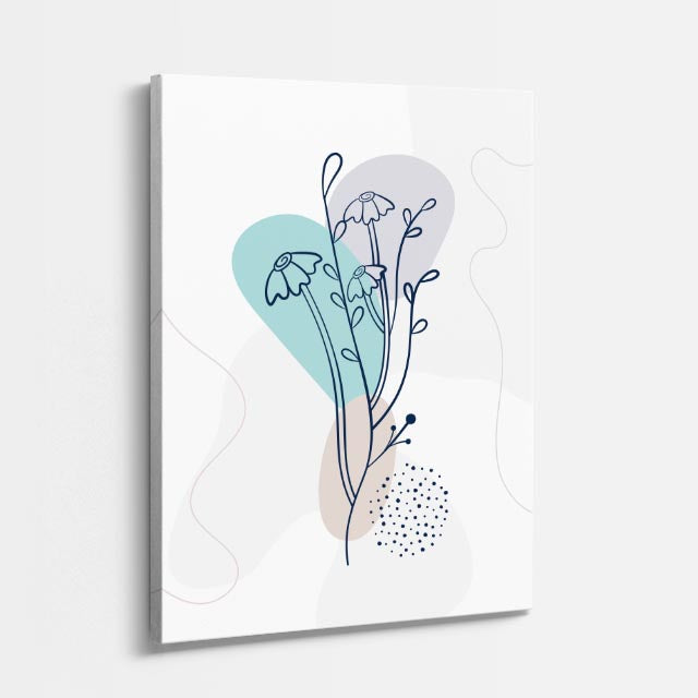 cuadro canvas floral y botanico campanilla celeste estilo contemporaneo