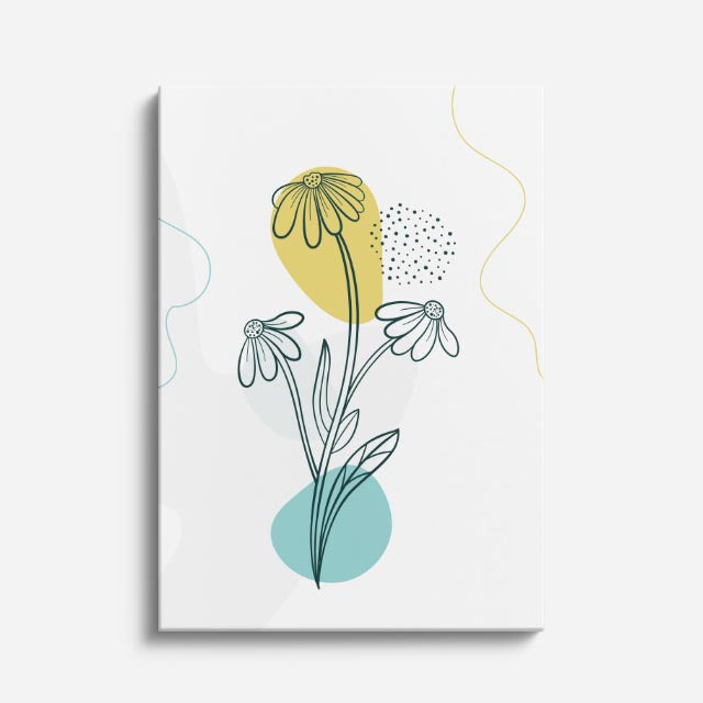 cuadro canvas floral y botanico margarita solar estilo contemporaneo