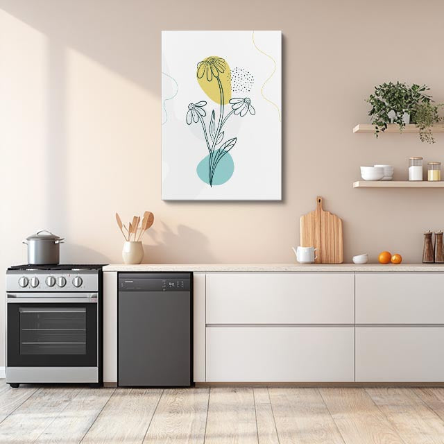 cuadro canvas floral y botanico margarita solar estilo contemporaneo