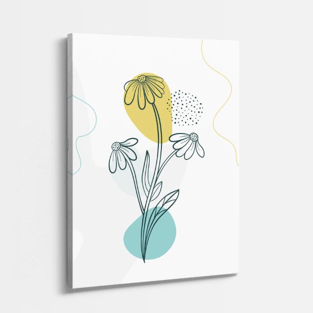 cuadro canvas floral y botanico margarita solar estilo contemporaneo