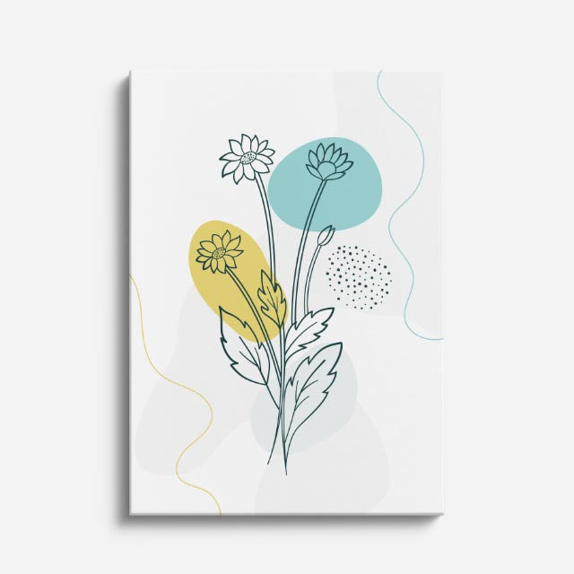 cuadro canvas floral y botanico ramillete limon estilo contemporaneo