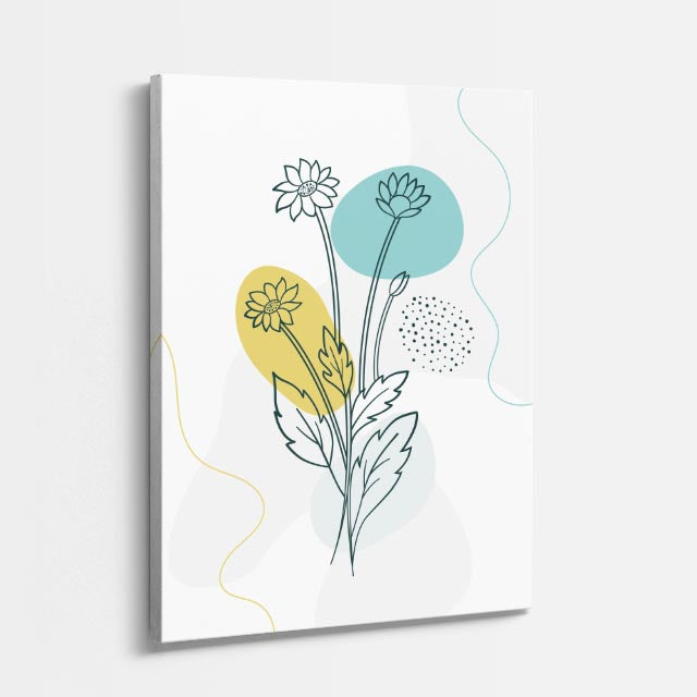 cuadro canvas floral y botanico ramillete limon estilo contemporaneo