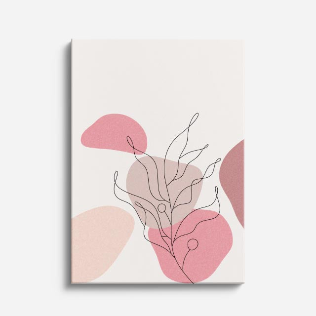 cuadro canvas floral y botanico hoja rubor estilo contemporaneo