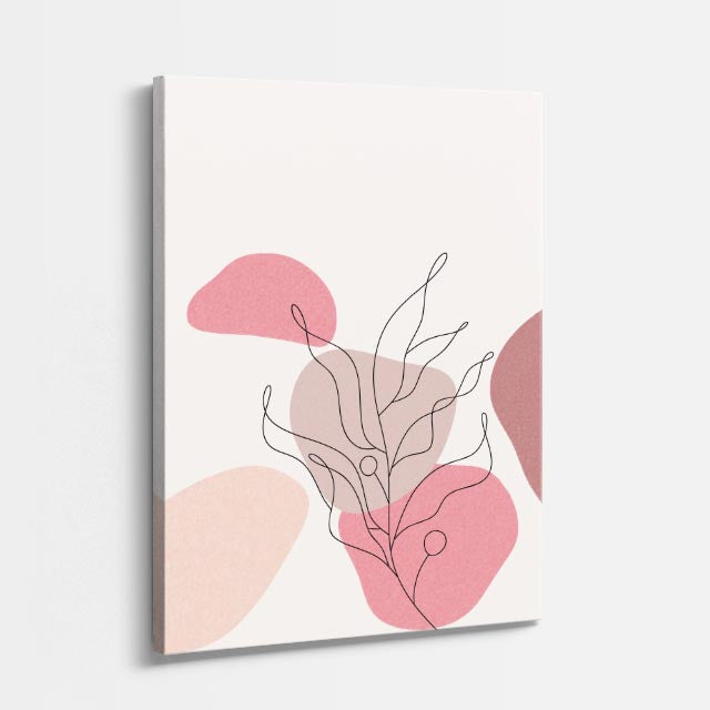 cuadro canvas floral y botanico hoja rubor estilo contemporaneo