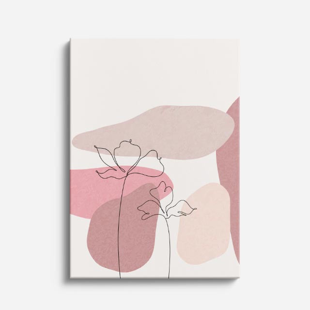 cuadro canvas floral y botanico rosa de seda estilo contemporaneo