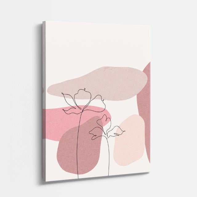 cuadro canvas floral y botanico rosa de seda estilo contemporaneo