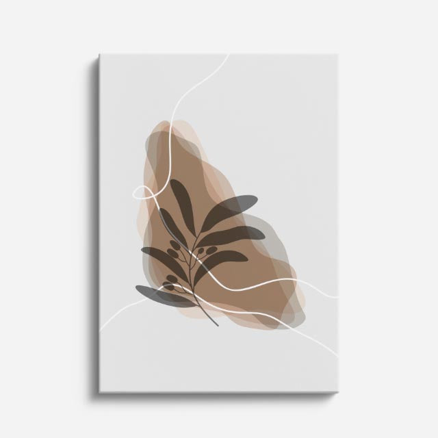 cuadro canvas floral y botanico hoja sombria estilo contemporaneo