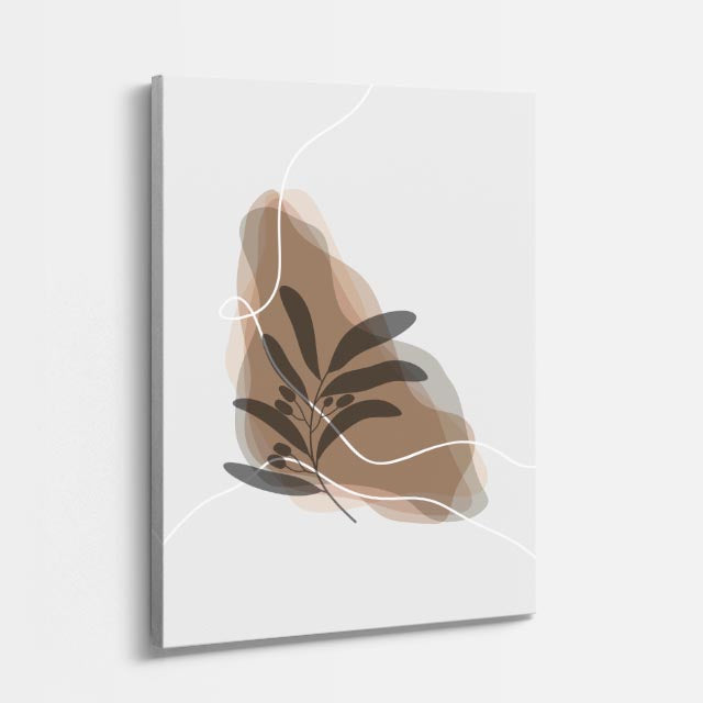 cuadro canvas floral y botanico hoja sombria estilo contemporaneo