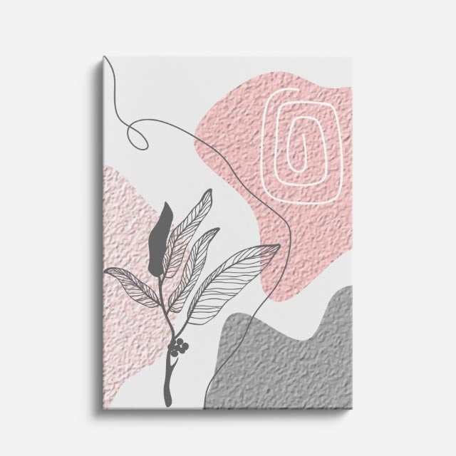 cuadro canvas floral y botanico textura rosa estilo contemporaneo