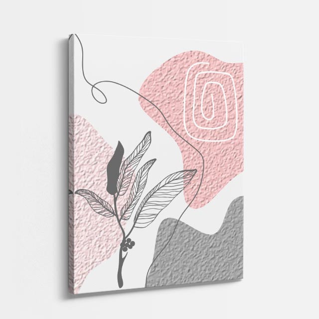 cuadro canvas floral y botanico textura rosa estilo contemporaneo