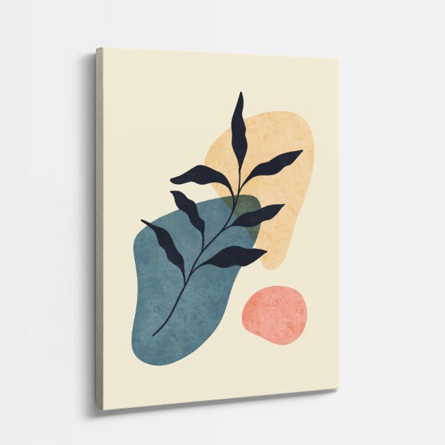 cuadro canvas floral y botanico botanica mostaza estilo contemporaneo